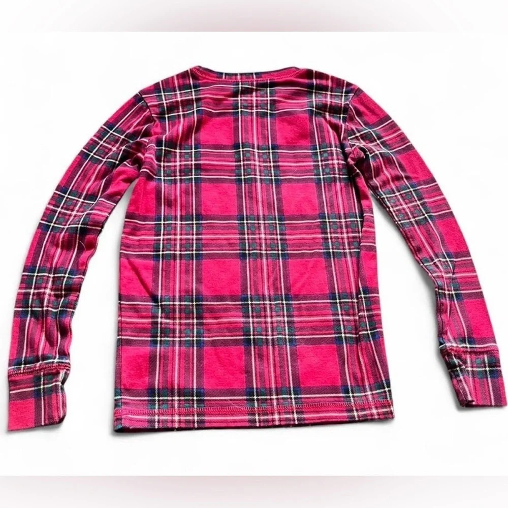 GAP Pink Plaid Long Sleeve Kids Sleep Shirt Size 10